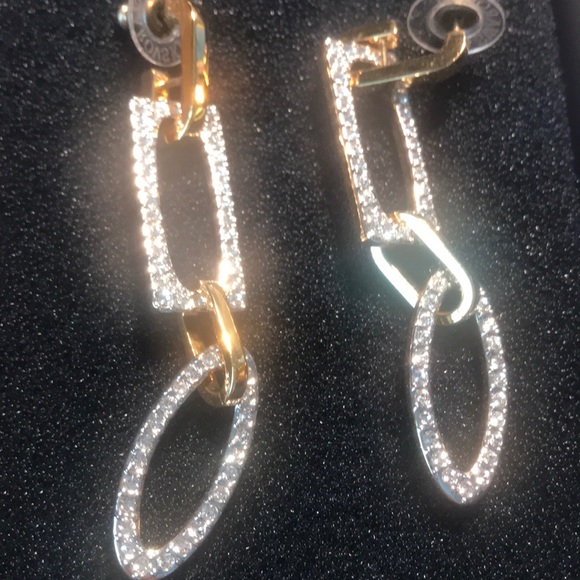Gold plated Swarovski earrings NEW! - Picture 2 of 5